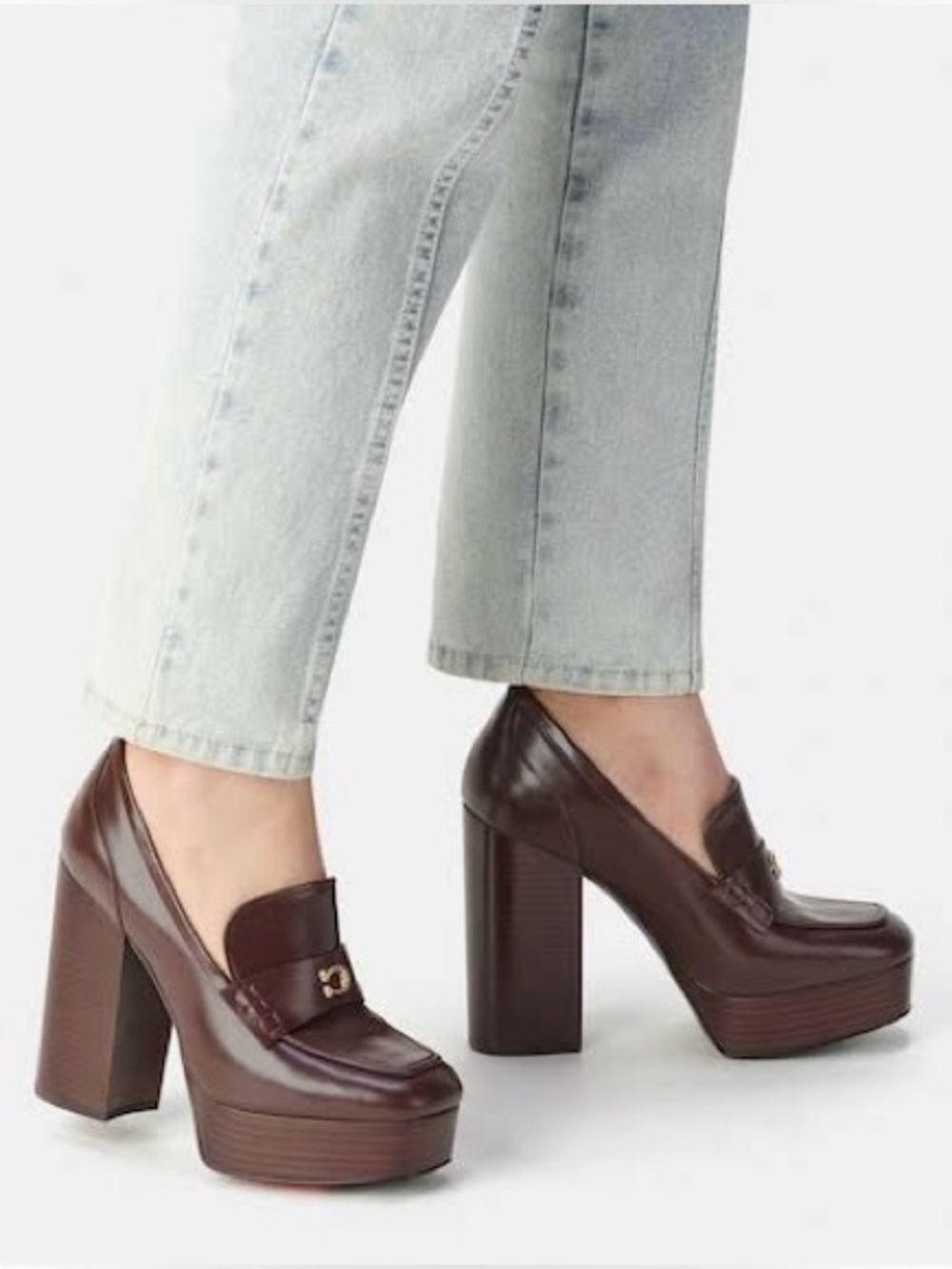 🆕{COACH} Ilyse Tailored Platform High Heel Loafer Pumps